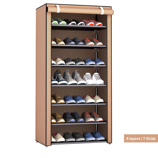 Gabinete de zapatos Simple multicapa, estante organizador de zapatos para ahorrar espacio montado DIY, armario de almacenamiento para el dormitorio del hogar, estante para zapatos a prueba de polvo