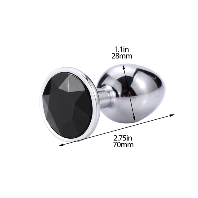 Anal Plug Sex Toys Mini Round Metal Crystal Jewelry Mujeres / Hombres para Butt Plug Small Unisex Adult Sex Store