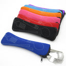 New Portable Pillow Bag Knife Fork Chopsticks Bag Soft 1Pc Air Cotton Zipper Travel Cutlery Bag Storage Supplies