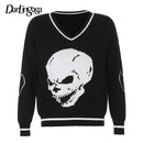 Darlingaga Harajuku Schädel Druck Lose Herbst Winter Pullover Frauen Pullover Casual y2k Strickwaren Pullover 2020 Koreanische Pullover Neu
