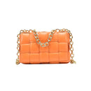 Bolso cruzado para mujer, bolsos con solapa tejida para mujer, bandolera de hombro con cadena gruesa de cuero de calidad 2020, bolso y monedero para mujer