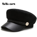 Sun Casual Military Caps Woman Cotton Beret Flat Hats Captain Cap Trucker Vintage Black Sport Dad Bone Male Women&