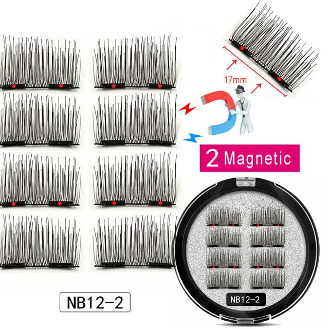 LEKOFO 8 Magnetische Wimpern mit 2 magnetischen Wimpern 3D False Natural Für Nerzwimpern Verlängerung Lange faux cils magnetique