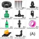 1/4" Hose Drip Irrigation System 360 Degree Adjustable 8 Hole Sprinkler Kit Garden Watering Inserting Ground Micro Flow Dripper