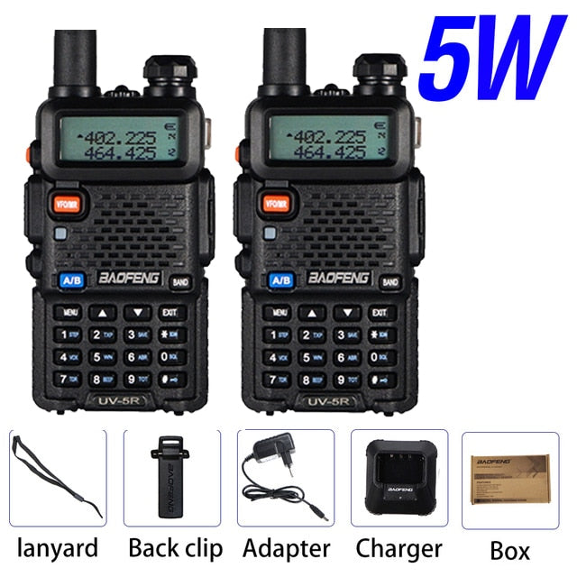 2PCS 8W Baofeng uv 5r Walkie Talkie UV-5R High Power Two Way Radio Portable Dual Band FM Transceiver uv5r Amateur Ham CB Radio