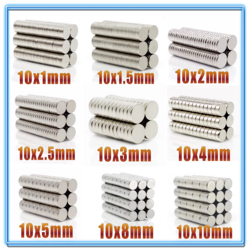 20~500Pcs Round Magnet 10x1 10x2 10x3 10x4 10x5 10X8 10x10 Neodymium Magnet Permanent NdFeB Super Strong Powerful Magnets 10*1.5