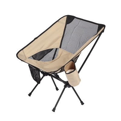 Premium Beige Outdoor Camping Klappstühle Daddy Ultraleichte Gartenmöbel Relaxstuhl Angelzubehör mit Tasche