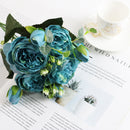 1 Bundle Silk Peony Bouquet Home Decoration Accessories Wedding Party Scrapbook Fake Plants Diy Pompons Artificial Roses Flowers