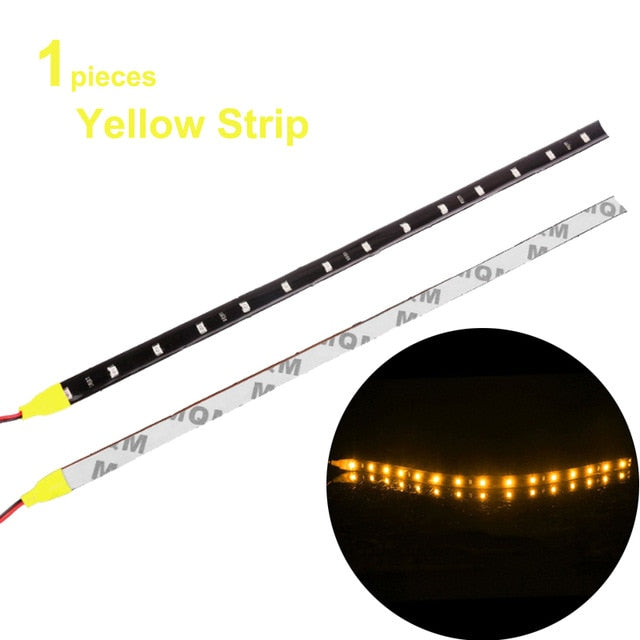 Car LED Strip Styling Decorative Ambient Light 30CM 15 SMD Lamp Waterproof  LED Flexible Atmosphere Light White Red Yellow Bule