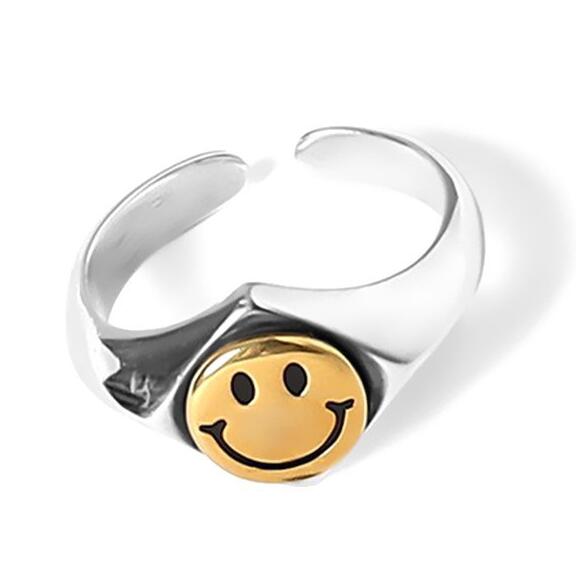 Echte 925er Sterlingsilber-Ringe für Frauen 2-lagige schwarze minimalistische dünne Kreis-Edelstein-Ring-Schmuckschnitzerei S925