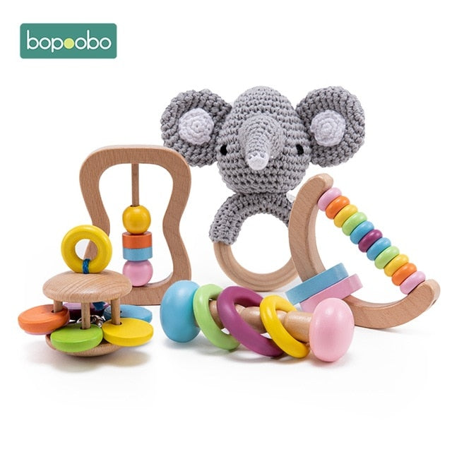 Bopoobo, 1 Juego de juguetes de baño, envoltorio para niños, cepillo de hitos para bebés, sonajero, pulsera, Baberos, suministros de fotografía, producto de regalo de nacimiento