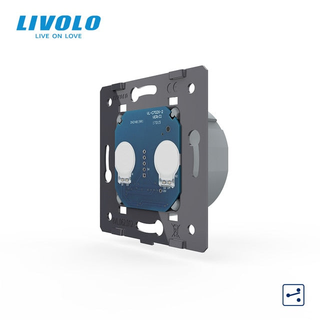 Livolo EU Standard, 1 Gang 2 Way Control, AC 220 ~ 250V, interruptor de pantalla táctil de luz de pared sin panel de vidrio, VL-C701S