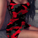 Plus Size5xl Sexy Bodycon Mini Dress for Women Summer 2020 Party Club Camouflage Slim Dress Hollow Knitted Wrap Dresses Camisole