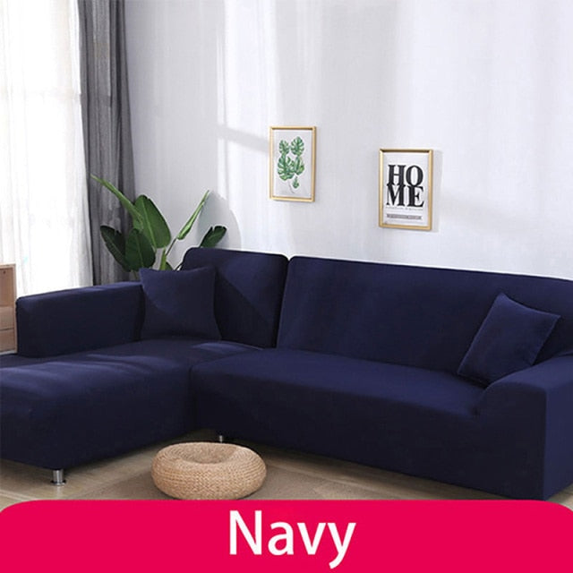 Funda de sofá elástica de Color sólido, funda de sofá elástica con todo incluido de algodón para sala de estar, funda para sofá