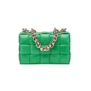 Bolso cruzado para mujer, bolsos con solapa tejida para mujer, bandolera de hombro con cadena gruesa de cuero de calidad 2020, bolso y monedero para mujer