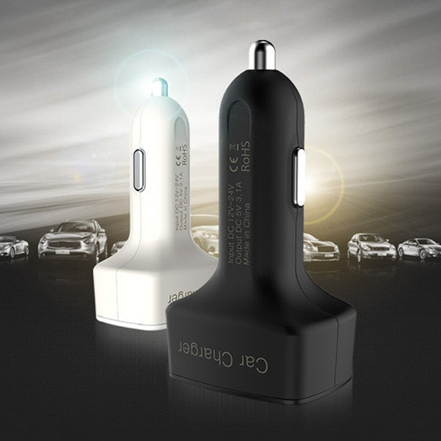 Newest Car Charger Dual DC5V 3.1A USB With Voltage/Temperature/Current Meter Tester Adapter Digital Display