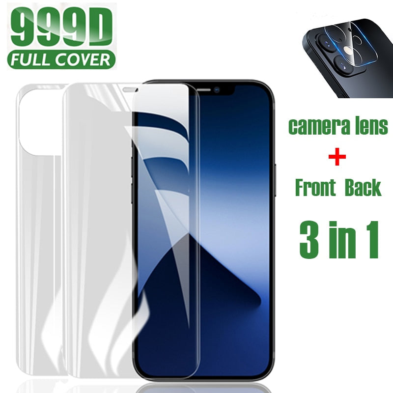 Hydrogel Film Phone Screen Protector For iPhone 11 Pro Max X XR XS Max 6 6s 7 8 Plus 12 Mini SE 2020 Camera Lens Tempered Glass