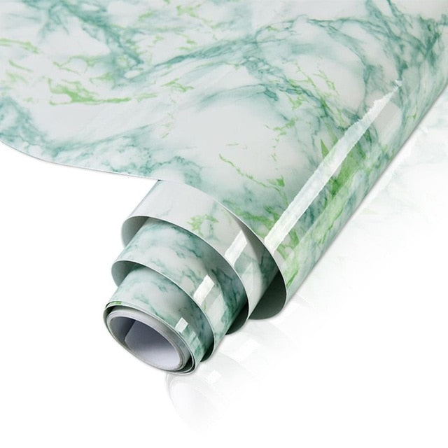 Wokhome Self Adhesive PVC Waterproof Oil-Proof Marble Wallpaper Contact Paper Wall Bathroom Kitchen Furniture Renovation Sticker