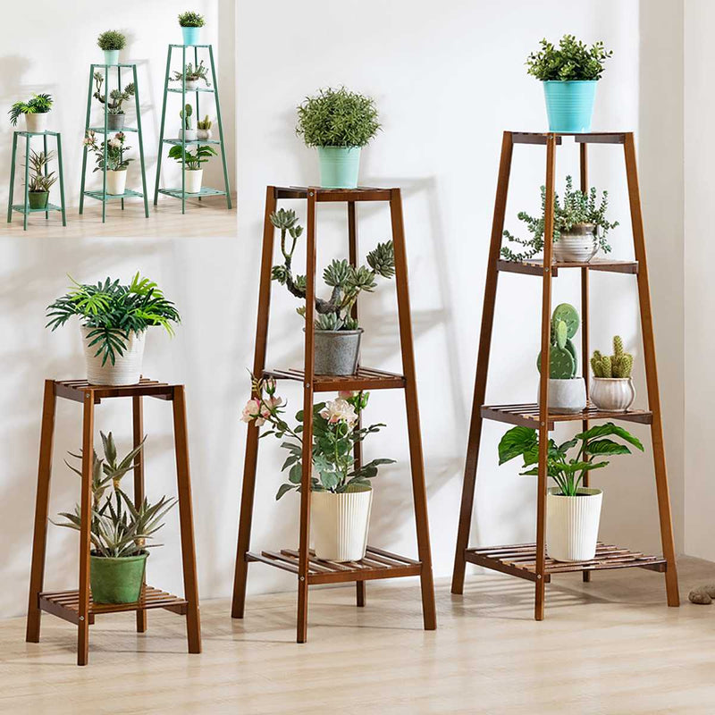 4 Schichten Simplicity Holzständer für Pflanzen Landing Type Light Extravagant mehrstöckiges Regal Indoor Blumentopf Rahmen Blumenständer