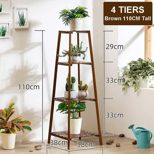 4 Layers Simplicity Wood Stand For Plants Landing Type Light Extravagant Multi-storey Shelf Indoor Flowerpot Frame Flower Stand