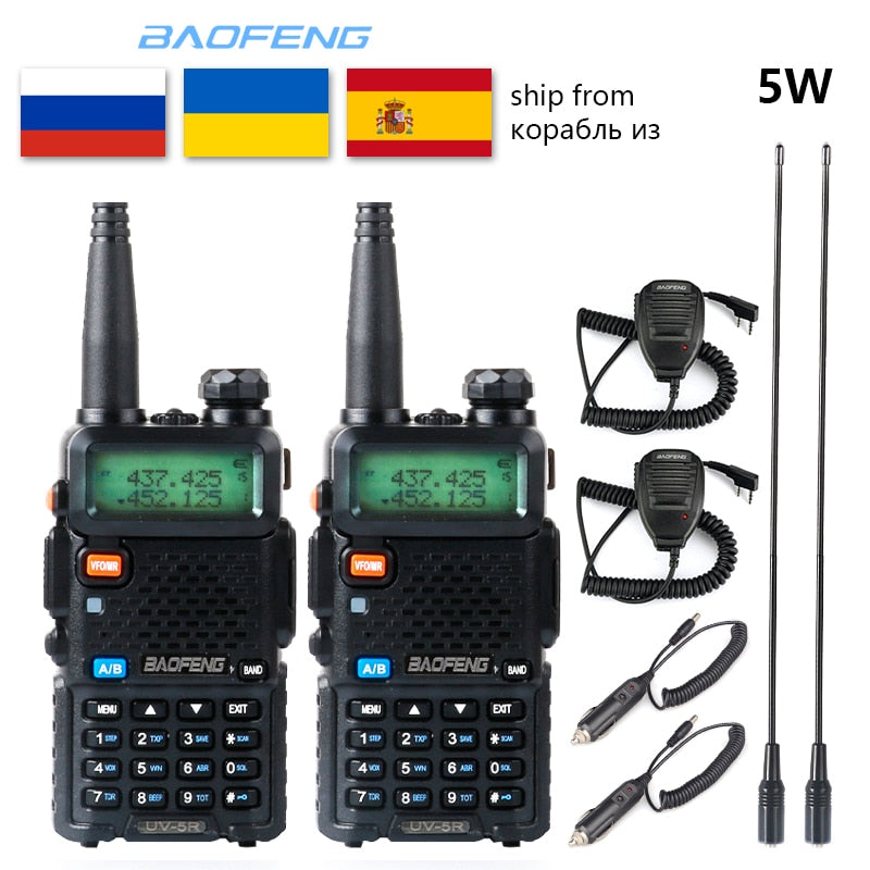 1pcs/2pcs Baofeng UV-5R Walkie Talkie VHF UHF upgrade version Radio Station 5W Portable  baofeng uv5r Two Way Radio cb radio