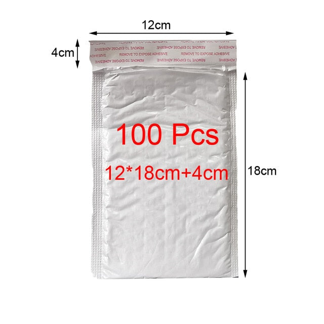 100 Pcs White Foam Envelope Bag Different Specifications Mailers Padded Shipping Envelope With Bubble Mailing Bag