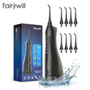 Fairywill Water Flossers for Teeth 300ML Oral Irrigator Rechargeable Portable Dental 3 Modes Water Tank Waterproof Teeth Cleaner
