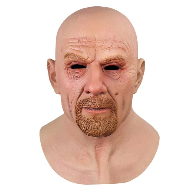 Máscara de látex de celebridad de película Breaking Bad Professor Mr. White disfraz realista accesorios de Cosplay de Halloween