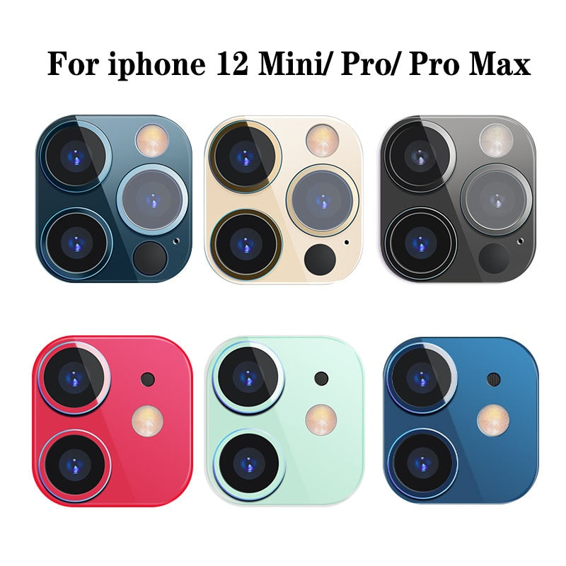 Metal Back Camera Lens Screen Protector for IPhone 12 Mini Pro Max Aluminum Alloy Ring Film for Iphone 12 Camera Lens Case Cover