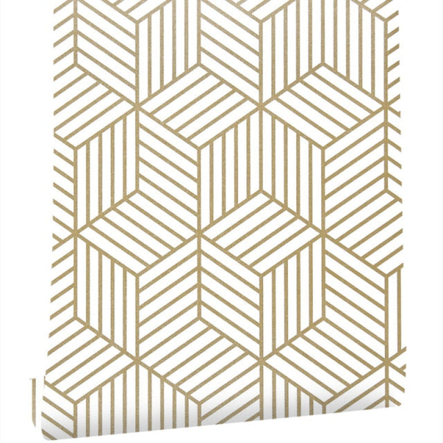 Papel tapiz hexagonal geométrico, papel tapiz autoadhesivo extraíble, papel de vinilo para decoración del hogar del dormitorio