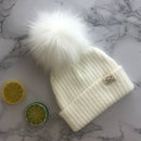 Winter Unisex Faux Fur Pompon Hat Scarf For Kids Boys Girls Knitted Baby Caps With Pompom Bonnet Children&