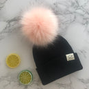 Winter Unisex Faux Fur Pompon Hat Scarf For Kids Boys Girls Knitted Baby Caps With Pompom Bonnet Children&