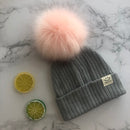 Winter Unisex Faux Fur Pompon Hat Scarf For Kids Boys Girls Knitted Baby Caps With Pompom Bonnet Children&
