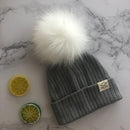 Winter Unisex Faux Fur Pompon Hat Scarf For Kids Boys Girls Knitted Baby Caps With Pompom Bonnet Children&