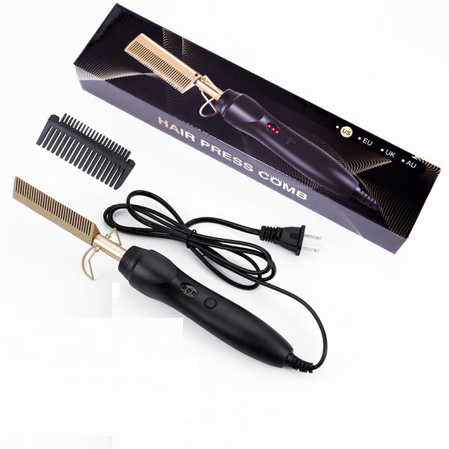 2 in 1 Hot Comb Glätteisen Elektrischer Haarglätter Lockenwickler Wet Dry Use Hair Flat Irons Hot Heat Comb For Hair