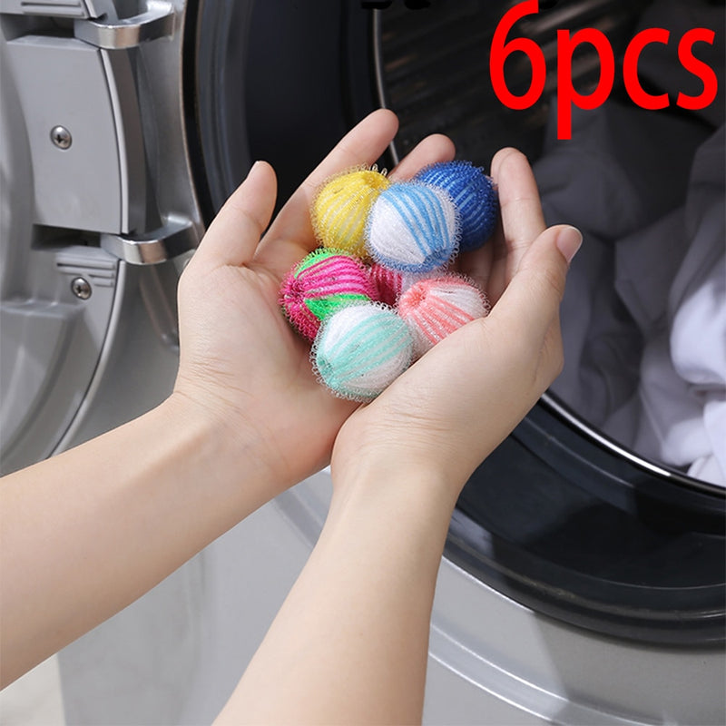 6 Stück Nylon-Wäscheball-Dekontaminationswaschmaschine zum Waschen und Schützen des Ballklebens und Entfernen der Haarentfernungsreinigung