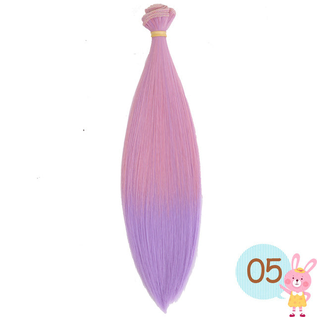 Muñeca Cataleya Bjd DIY fibra de alta temperatura 1 Uds 15cm * 100cm y 25*100cm peluca tejido de cabello de color gradual