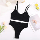 2PCS Bra Set Women Sexy Bralette Sexy Female Underwear Lingerie Ribbed Tops Girls Fashion Brassiere Basic Stretchy Tank Crop Top