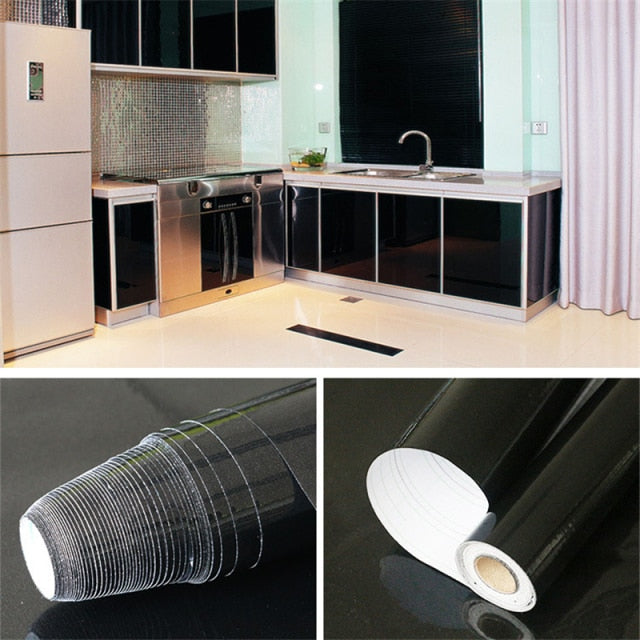 DIY Decorative Film PVC Pearl White Self Adhesive Wall Paper Furniture Renovation Stickers Kitchen Cabinet Waterproof Wallpaper