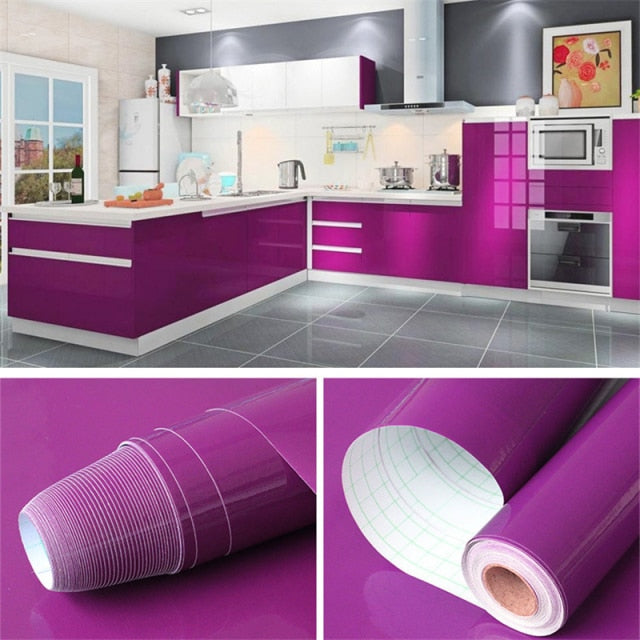 DIY Dekorative Folie PVC Perlweiß Selbstklebende Tapeten Möbel Renovierung Aufkleber Küchenschrank Wasserdichte Tapete