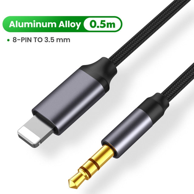 For iPhone 3.5mm Jack Aux Cable Car Speaker Headphone Adapter for iPhone 11 Pro XS XR X 12 Audio Splitter Cable for iOS 14 Above