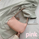 Bolso para axilas morado de piel sintética suave para mujer, bolsos Baguette Retro de Color sólido para mujer, bolsos de hombro pequeños de diseño a la moda para chicas