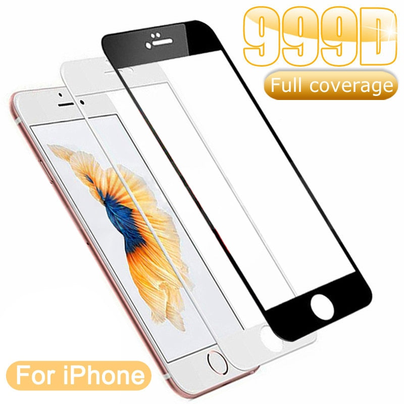 999D Tempered Glass on the For iPhone 7 8 6 6S Plus Screen Protector on iPhone 11 Pro XS Max X XR 5 5S SE 2020 Protective Glass