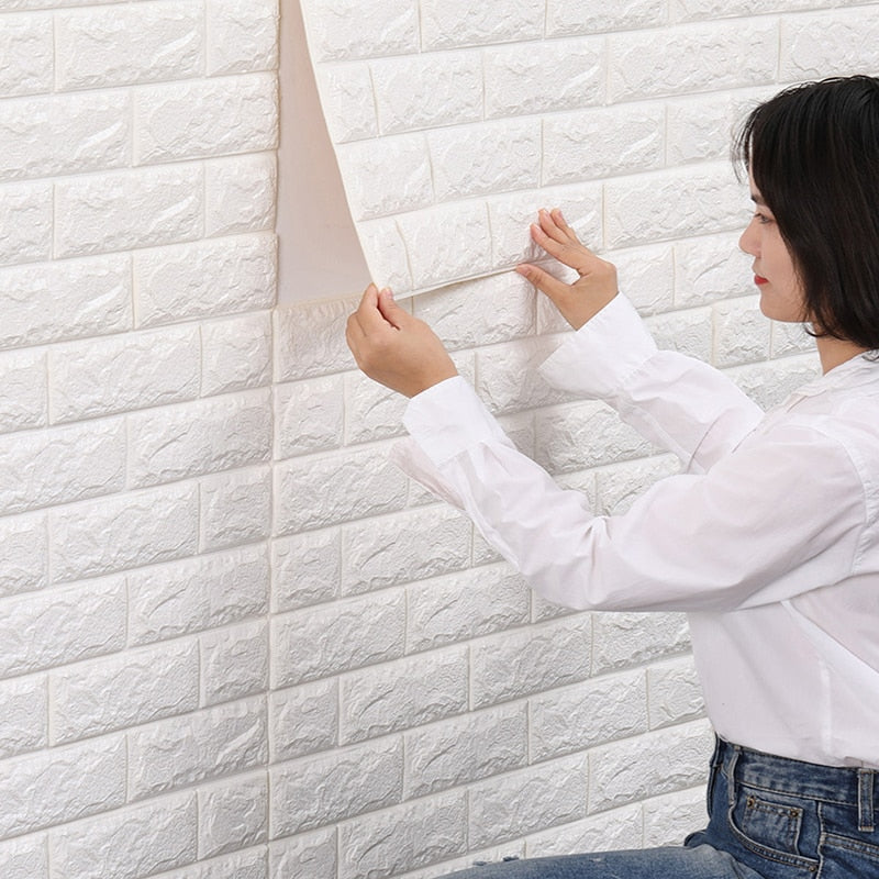 Papel tapiz autoadhesivo de espuma para dormitorio en casa, pegatinas de pared estéreo 3d cálidas, fondo de TV impermeable y a prueba de humedad
