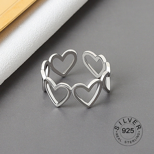 925 Sterling Silber glatte Ringe für Frauen verweben Schmuck schöne Finger offene Ringe für Party Geburtstagsgeschenk