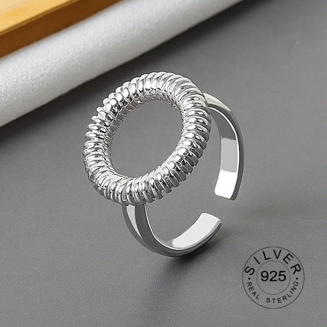 925 Sterling Silver Smooth Rings For Women interweave Jewelry Beautiful Finger Open Rings For Party Birthday Gift