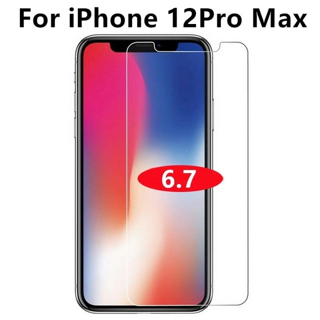 Tempered Glass For iPhone X XS MAX XR 4 4s 5 5s SE 5c Screen Protective Film For iPhone 6 6s 7 8 Plus X 11 12Pro Glass Protector