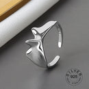 925 Sterling Silver Open Ring For Women INS Niche Irregular Wave Sand Surface Wide Noodle Original Party Birthday Gift