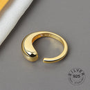 925 Sterling Silver Open Ring For Women INS Niche Irregular Wave Sand Surface Wide Noodle Original Party Birthday Gift