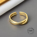 925 Sterling Silver Open Ring For Women INS Niche Irregular Wave Sand Surface Wide Noodle Original Party Birthday Gift